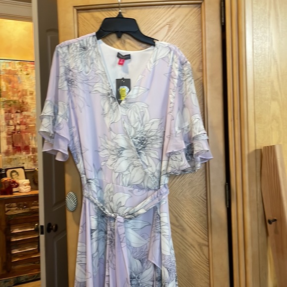 SOLDVince camuto lilac Ruffle dress size 10 - Picture 2 of 6